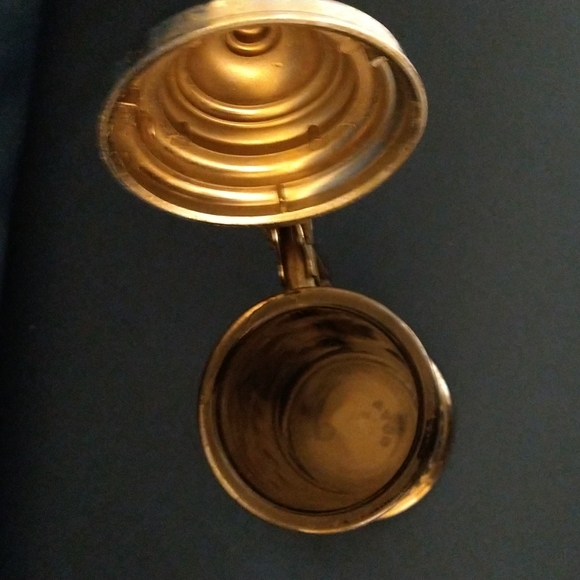 Vintage Avon Lidded Beer Stein Heavy Silver Metal Overlay on Glass Nova - Picture 4 of 4